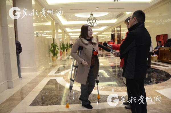 政協(xié)委員吳青箐正在接受記者采訪